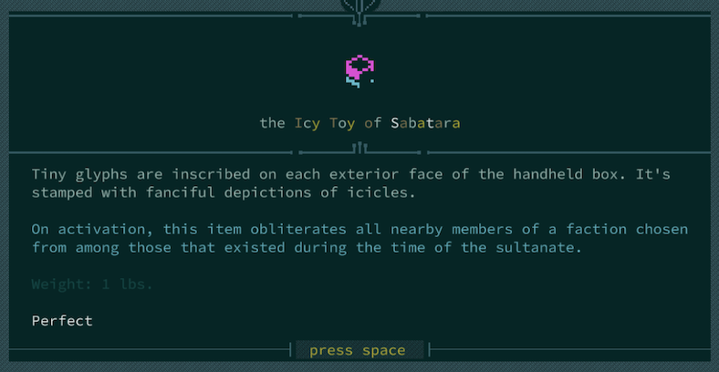 The Icy Toy of Sabatara
