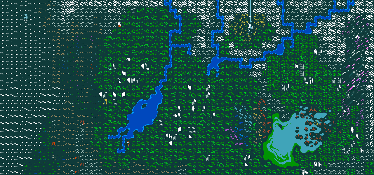 The world map of the rusty world of Qud. Each significant location can be clicked to send the user to the relevant page. If the image map does not load or work, please use the regular article.